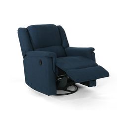 Enjoy ultimate comfort and style with our swivel recliner, featuring adjustable positions, high-quality fabric, and a contemporary design. Perfect for nurseries, living rooms, and more, this versatile piece offers a relaxing gliding motion and swivel function for your utmost comfort. Bedroom Navy Blue, Bedroom Navy, English Living Room, Glider Rocking Chair, Modern Rocking Chair, Swivel Recliner Chairs, Nursing Chair, Glider Recliner, Storage Chair