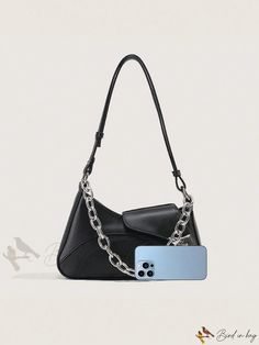 Bird in Bag - Decorative Chain Shoulder Bag with Adequate Capacity Trendy Daily Use Baguette Bag With Chain Strap, Casual Chain Bags For Everyday Use, Casual Everyday Chain Bag, Trendy Chain Shoulder Bag For Travel, Everyday Use Shoulder Bag With Chain, Trendy Travel Shoulder Bag With Chain, Chain Shoulder Bag For Everyday Use, Casual Shoulder Bag With Chain For Everyday Use, Everyday Use Chain Shoulder Bag