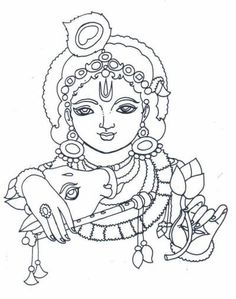 Krishna Drawing, Lord Vishnu, Coloring Page, Krishna, Coloring Pages, For Kids, Colouring Pages