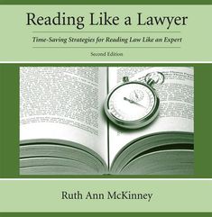 an open book with the title reading like a lawer time - saving strategy for reading law