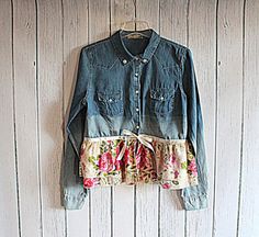 Flannel Shirt Refashion, Clothing Projects, Recycled Clothing, Upcycle Shirt, Denim Shirts