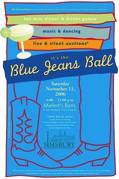 the blue jeans ball poster is shown