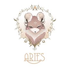 an animal with its eyes closed and the words aris on it's side