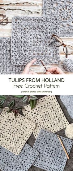 crochet pattern with text that reads tulips from holland free crochet pattern