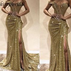 Formal Dresses Long Elegant Evening Gowns, Elegant Evening Gown, Off Shoulder Evening Dress, Gold Evening Dresses, Gold Prom, Gold Prom Dresses, Tulle Evening Dress, Sequin Formal Dress, Prom Dresses 2019