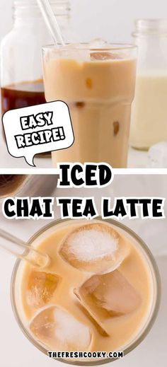 iced chai tea latte with text overlay