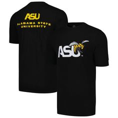 The Men's FISLL Black Alabama State Hornets Applique T-shirt is the perfect way to show your support for the Alabama State Hornets. With its embroidered graphics and raised details, this shirt is sure to turn heads. The embroidered fabric applique proudly displays the Alabama State Hornets logo, so you can show your team spirit wherever you go. Made from a comfortable cotton and spandex blend, this shirt is perfect for any occasion. Hornets Logo, Alabama State University, Alabama State, Fabric Applique, Spandex Shorts, Embroidered Fabric, Hornet, Quarter Zip Pullover, White Hoodie