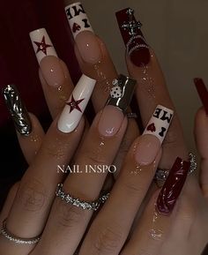 777 Nails, Nail Portfolio, Nails 23, Hood Quotes, Fall Nail Art Designs, Grunge Nails, Metallic Nails