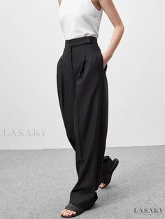 Elegant Tamara Outfit Office Trousers Women, Pleated Palazzo Pants, Women High Waist Pants, Pleated Wide Leg Pants, Womens Palazzo Pants, Ladies Office, Slacks For Women, High Waist Pants, Long Dress Casual