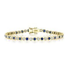 14K Gold Diamond Blue Sapphire Tennis Bracelet Bezel Set Natural 2.58 CTW Model Number: SDL55025740WY Luxury Sapphire Round Bracelets, Elegant Blue Sapphire Diamond Bracelet, Elegant Blue Jewelry With Bezel Setting, Blue Sapphire Diamond Round Bracelet, Luxury Blue Diamond Bracelet For Anniversary, Classic Blue Diamond Bracelet For Formal Occasions, Luxury Blue Diamond Bracelet For Formal Occasions, Luxury Blue Sapphire Bracelets, Luxury Blue Diamond Bracelet For Formal Events