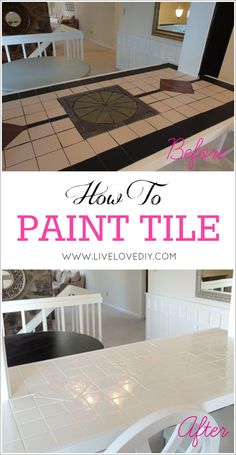 how to paint tile in the kitchen and dining room