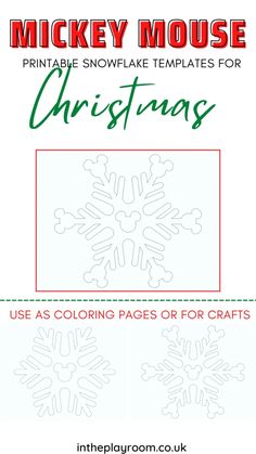 mickey mouse printable snowflake templates for christmas