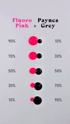 pink and black buttons are shown on a white background with the words fluro pink and pays grey