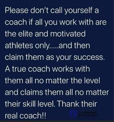 a blue background with the words, please don't call yourself coach if you work with