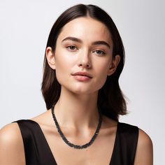 An exquisite ladies necklace is adorned with over 200 dark black Spinel beads. Each bead is meticulously chosen to create a statement piece that exudes sophistication and shine. The necklace, gracefully drapes along the neckline with the allure of the deep black Spinel. Embrace the bold charm of black Spinel, allowing each bead to shimmer and sparkle, adding a touch of glamour to every step you take. Matching Necklace And Bracelet, Ladies Necklace, Every Step You Take, Necklace And Bracelet, Latest Jewellery, Black Spinel, Deep Black, Matching Necklaces, Women Set