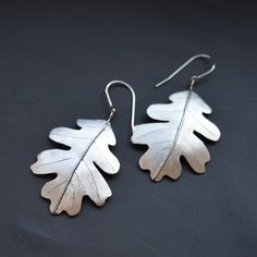 Surgical steel earrings. The individual parts are laser cut according to their own design, shaped and then joined into a finished form Tin Jewelry, Surgical Steel Earrings, Steel Earrings, Oak Leaf, Stainless Steel Earrings, Rose Buds, Chandelier Earrings, Jewelry Ideas, Czech Republic