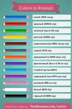 colored pencils in russian and english with the words colors in russian on them,