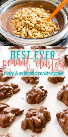 the best ever peanut clusters recipe with chocolate and peanuts