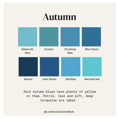 the color scheme for autumn is blue