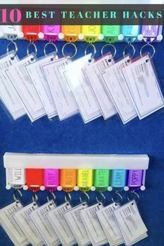 10 best teacher hacks for teachers to use with their students'name tags and keychains