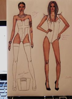 body & garment illustrations #FSketcher Lingerie Store Design, Lingerie Illustration, Fashion Model Drawing, Fashion Illustration Poses, Fashion Illustration Tutorial, Fashion Figure Drawing, I Love Me, Fashion Tutorial, Fashion Figures