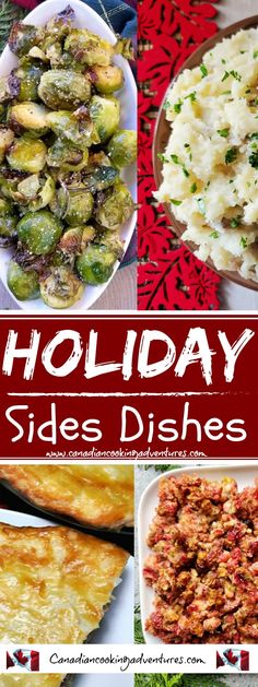 holiday side dishes collage with text overlay