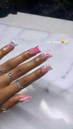 Nails Girly, Nails Painted, Girly Acrylic, Nails Gel Nails, Nail Trend