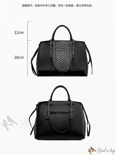 Bird in Bag - This stylish, portable ladies tote bag features a black crocodile pattern, a plated metal chain, and a variety of fashionable, Crocodile Pattern, Shoulder Tote Bag, Bird In Bag, Womens Tote, Shoulder Tote, Metal Chain, Womens Tote Bags, A Black, Fashion Bags