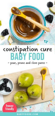 a baby food recipe with pears and olives