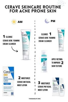 Cetaphil Acne Skincare Routine, Skin Care Routine Cera Ve, Best Acne Routine Skincare, Skincare Routine Cera Ve, Cetaphil Skincare Routine For Acne, Cerave Skincare Before And After, Cera Ve For Acne, Skin Care Cerave Acne, Cerave Acne Routine