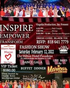 an advertisement for the inspire emporer fashion show in las vegas, nv