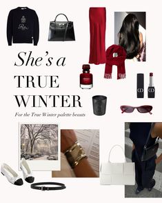 What is your favourite quality about being a True Winter? If you’re not a Winter, what do you love most about this palette? 🖤 . #coloranalysis #colouranalysis #coloranalyst #winterpalette #truewinter Clothes For Winter Skin Tone, Winter True Outfits, True Winter Colour Palette, Winter Color Season Outfits, True Winter Vs Bright Winter, True Winter Aesthetic, Bright Winter Aesthetic