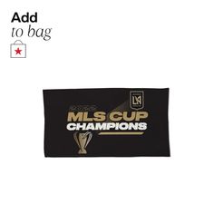 a black and gold badge with the words'm s cup champs'on it