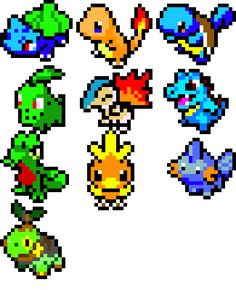 an image of pixel art with different colors