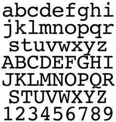 the alphabet is black and white with numbers on it's sides, as well as letters