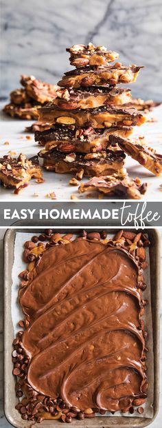 homemade toffee is an easy dessert that's ready in less than 30 minutes