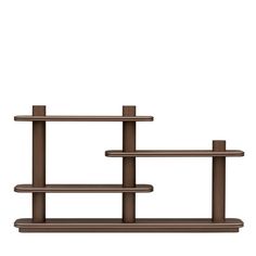 three tiered shelf with two shelves on the top and one in the bottom, against a white background