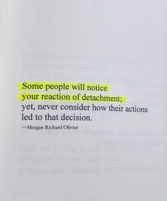 an open book with the words some people will notice your reaction of debatment yet never consider how their actions led to that decision