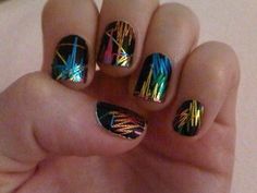 Electric Nails, Metallic Nail Art, Nail Art Pictures, Colorful Nails, Nail Polish Trends, Laser Tag, Metallic Nails, Diy Nail Designs