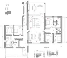 the floor plan for an office building with two floors and three rooms, all in one room