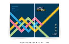 a book cover design with colorful lines