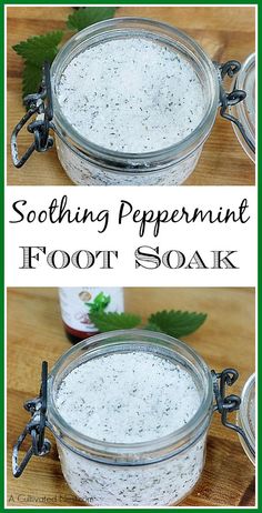 Peppermint Foot Soak, Diy Foot Soak, Foot Soak Recipe, Lip Scrubs, Foot Soak, Diy Spa, Homemade Bath Products, Diy Body