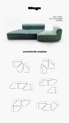 an info sheet showing different types of couches and chairs, including one that has been designed