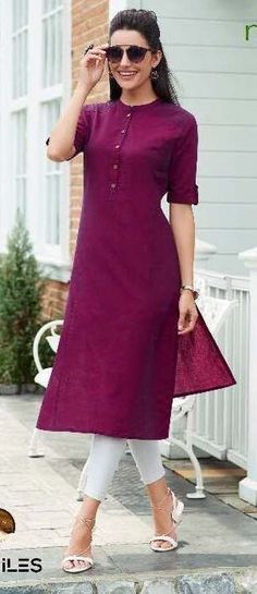 Jaypore Kurti Designs, Casual Kurtis For College, Kurtis For College, Casual Kurtis, Kurti Sleeves, Indian Kurti Designs, Kurti Sleeves Design, Cotton Kurtis, Simple Kurta Designs