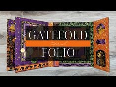 an open book with the words gatefold follo written in orange and black