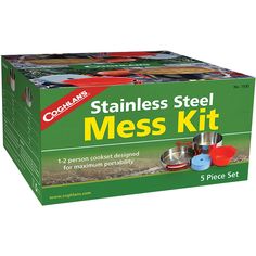 stainless steel mess kit with 5 pieces