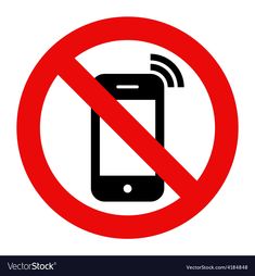 a no cell phone sign on a white background