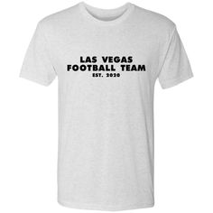 las vegas football team t - shirt in white with black print on the front and back