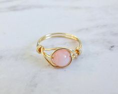 Rose quartz ring wire ring wire wrapped ring gemstone wire | Etsy Dainty Pink Wire Wrapped Jewelry, Wire Wrapped Rose Gold Rings, Wire Wrapped Rose Quartz Round Jewelry, Adjustable Rose Quartz Ring, Delicate Wire Wrapped Ring Jewelry, Dainty Wire Wrapped Crystal Ring, Handmade Adjustable Rose Quartz Rings, Delicate Wire Wrapped Promise Ring, Delicate Wire Wrapped Jewelry