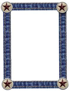 an image of a frame made out of jeans with stars on the bottom and sides